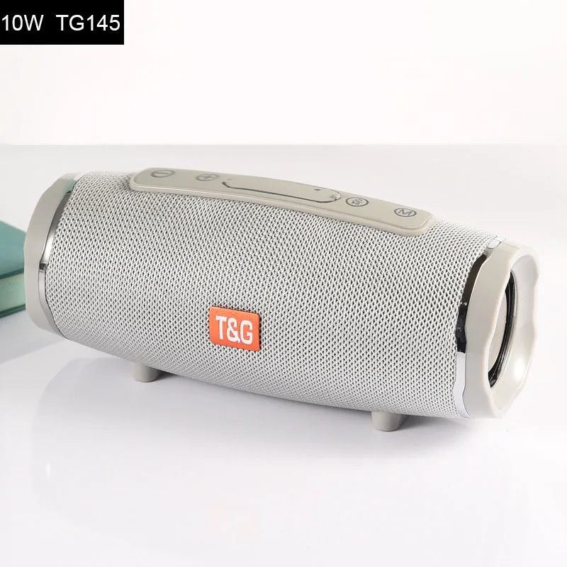 20 Вт Портативный беспроводной Bluetooth динамик водонепроницаемый динамик Поддержка FM радио TF карта Открытый ремешок с сабвуфером Колонка динамик - Цвет: TG145 gray