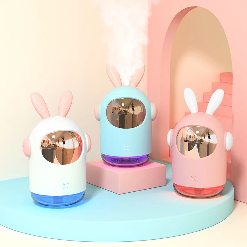 Креативный увлажнитель воздуха 300 мл милый питомец Арома диффузор увлажнитель «кролик» в форме кошки тумана с ночным светильник для дома и офиса