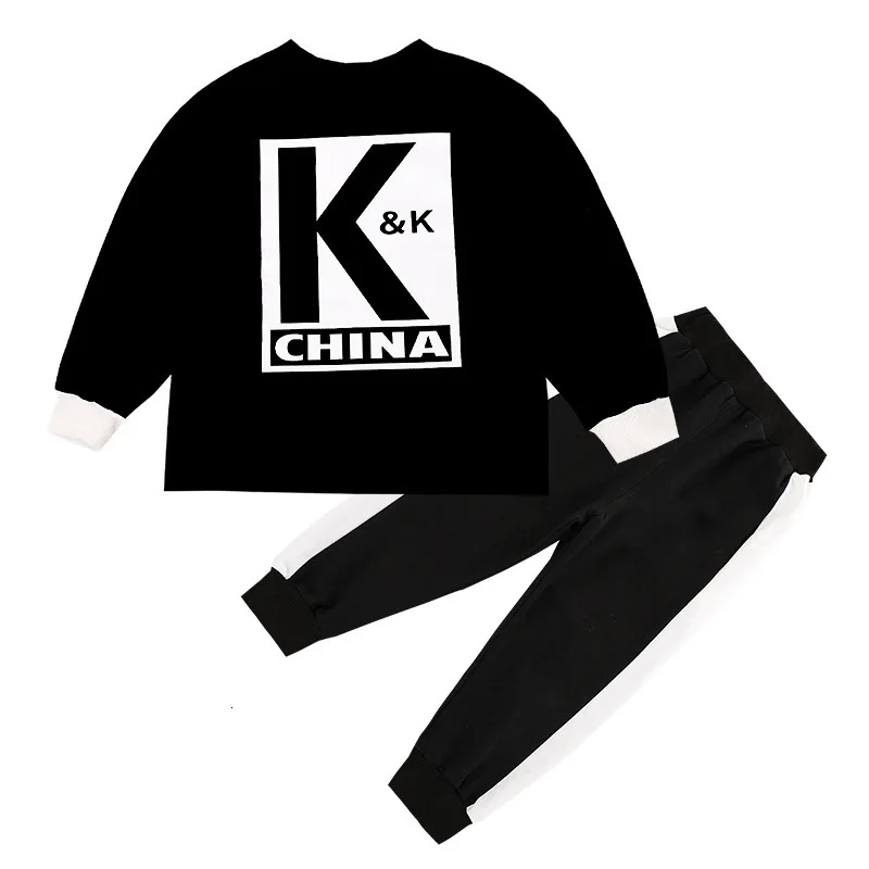 Новая детская одежда, костюм с круглым вырезом, свитер костюм-двойка с принтом катамита детская одежда для мальчиков и девочек, комплект одежды