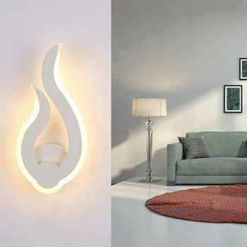 

LED Wall Lamp Flame Bedside Light Acrylic for Home Bathroom Bedroom Wall Sconce TSH Shop