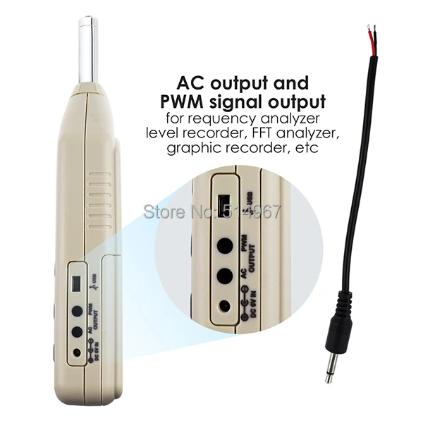 Digital Audio Decibel Meter Sound Level Tester Noise Level Volume Measuring Instrument 30~130dBA Data Recording Self-Calibrated