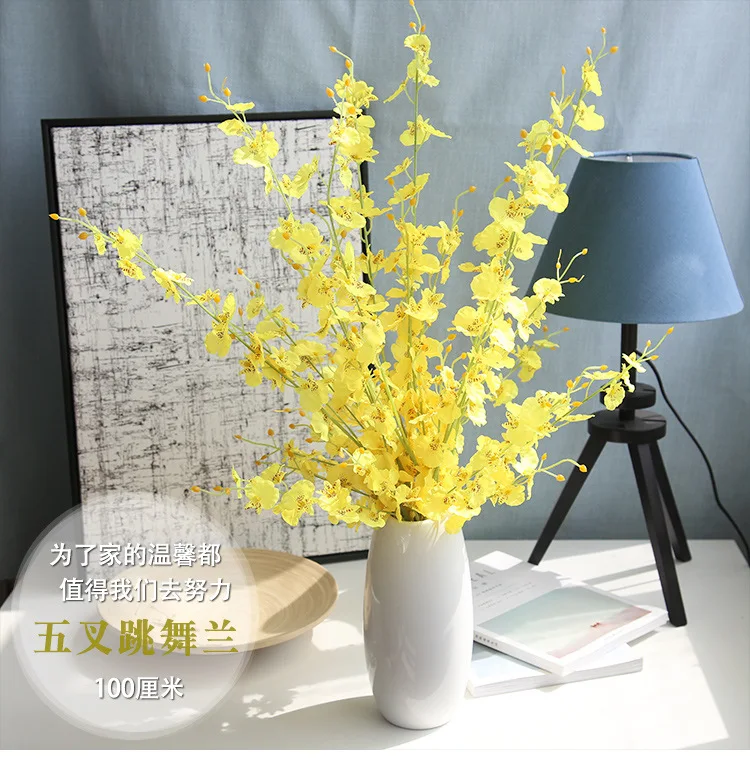 Oncidium Искусственные цветы пять Pronged Drance орхидея свадебные украшения для дома