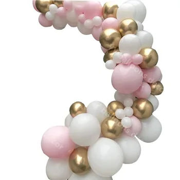 

87pcs New Year Balloons Garland Kit Baby Pink White Gold Chrome Wedding Bridal Shower Birthday Party Baby Shower Decoration