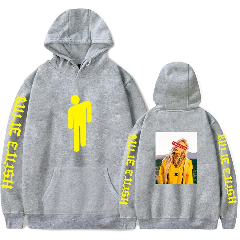 Женская одежда для девочек Billie Eilish, костюм, белая толстовка с капюшоном, толстовка, свободные толстовки с капюшоном, Осенние K-pops Harajuku, сексуальные топы в стиле хип-хоп
