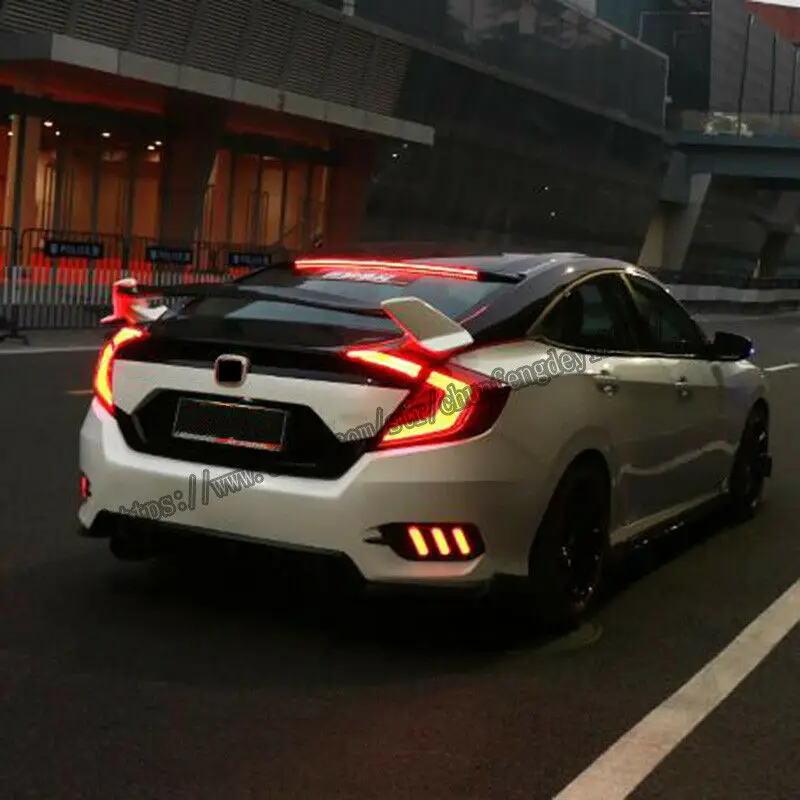 Подходит для Honda 10th Gen Civic- седан карбоновое волокно задний оконный спойлер на крыше 1lpcs