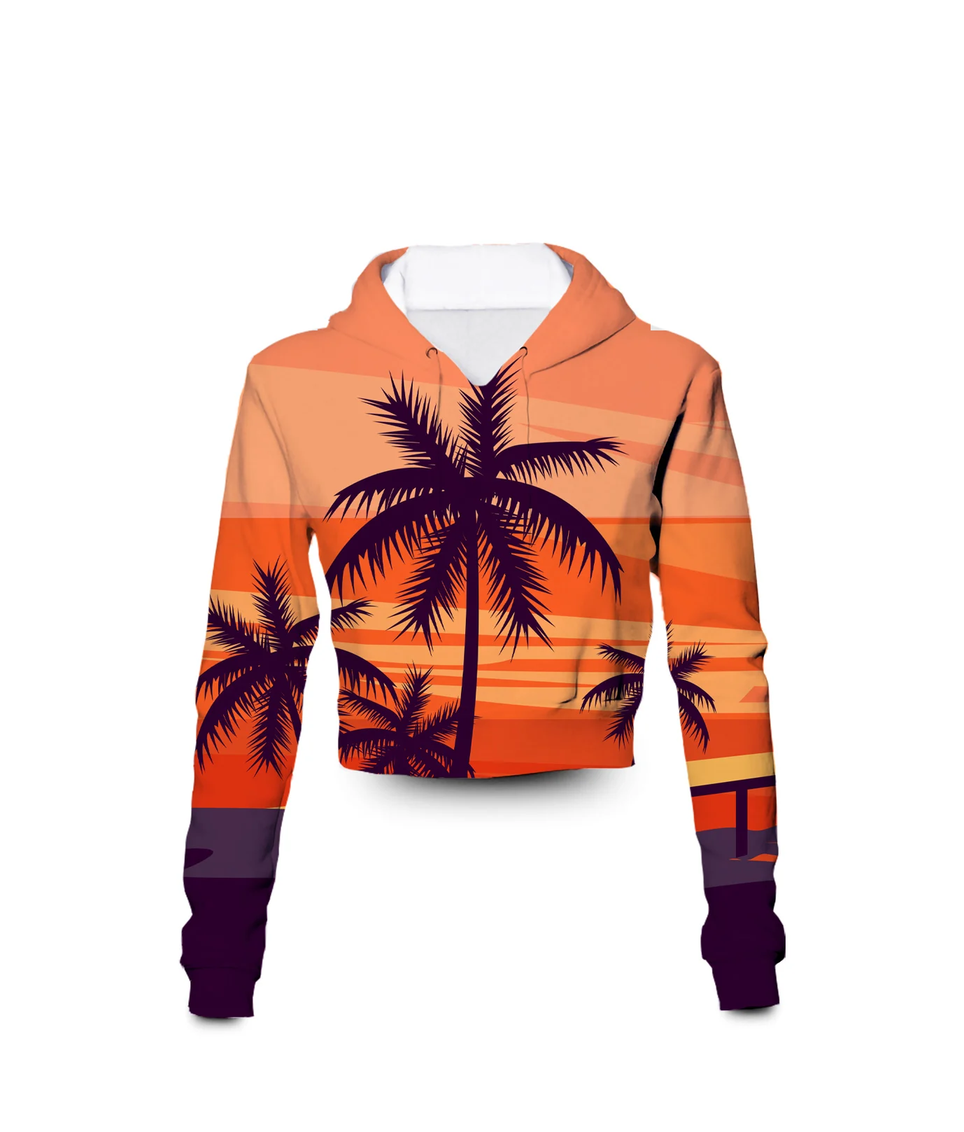

Custom Made Fun Chill Beach Dayz 3D Sublimation Print Women Clothing Plus Size Crop Hoodies