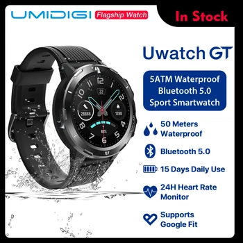 

UMIDIGI Uwatch GT Smart Watch 5ATM Waterproof All-Day Heart Rate Activity Tracking Sleep Monitor Ultra-Long Battery Android iOS