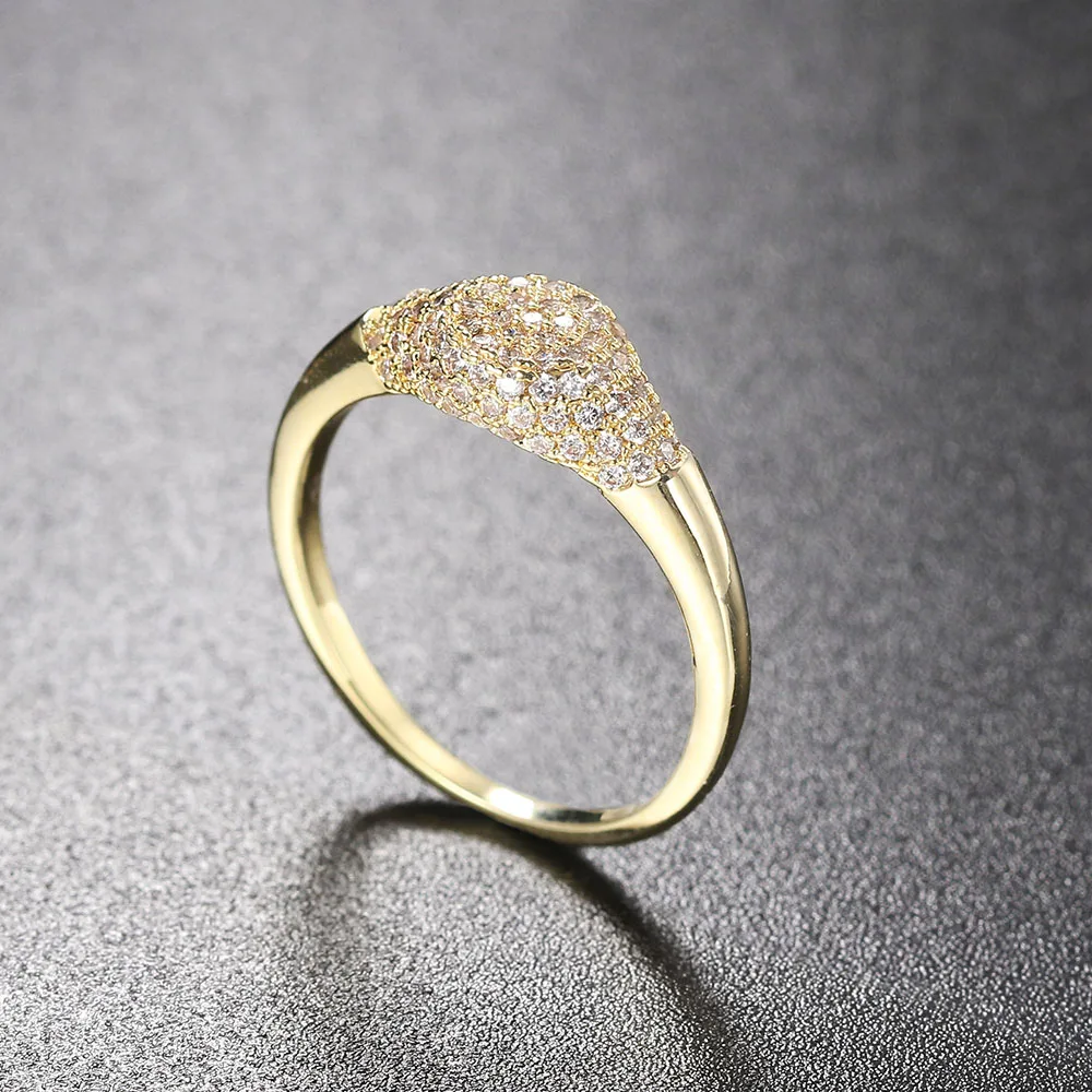 Trend Stacking Matching Rings For Women Gold Color Crystal Zircon Ring For Teen Girls Korean Fashion Jewelry Accessories R725 5