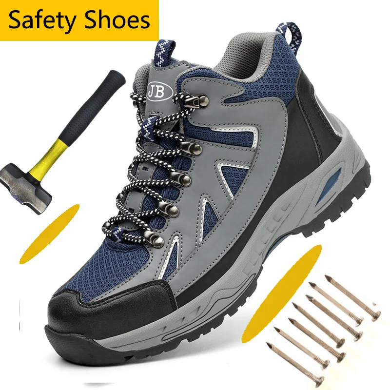 

Anti-Smashing Steel-Toe Stylish Men Safety Work Boots Anti-Puncture Work Shoes for Men Indestructible All In One Safety Boots