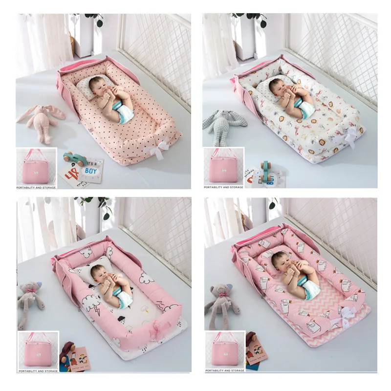 Dismountable Baby Nest bed Portable Foldable Baby Crib Newborn Travel Bed Sleeper Baby nest for Newborn Children Bumper 85x45cm