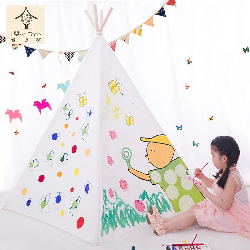  Giving Tree Teepee Tent for Children Indoor Game House Play House Portable Baby Toy House Polyester