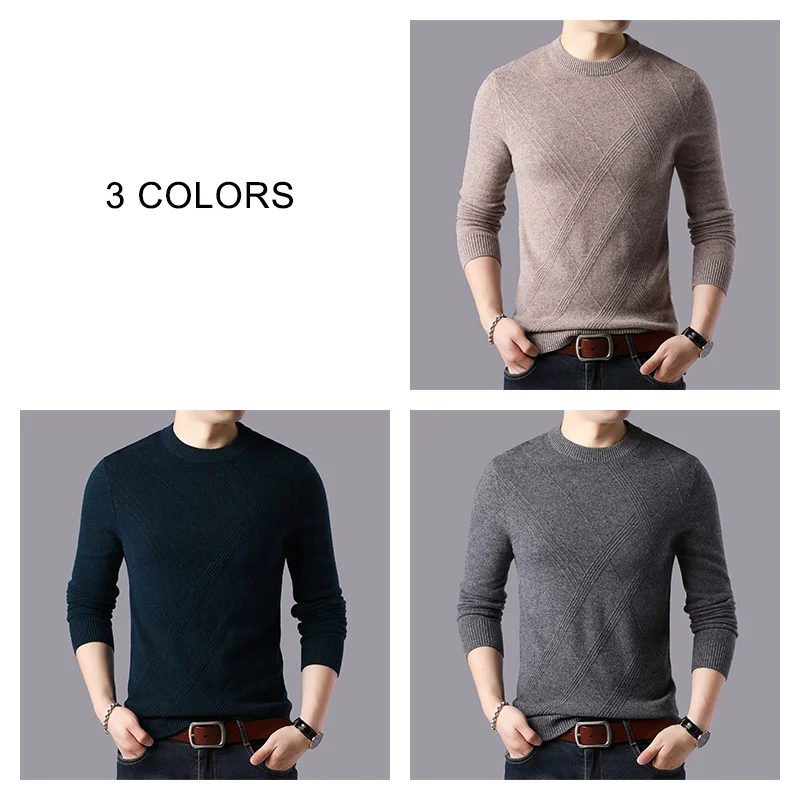 COODRONY Brand 100% Merino Wool Sweater Men Winter Thick Warm Sweaters Casual O-Neck Pull Homme Soft Cashmere Pullover Men 93045