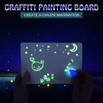 

Writing Magic Drawing Board Set Educational Draw With Night Light In Dark Children Funny Toys Kids Russian Language Noctilucent