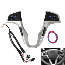 Volante de controle remoto para hyundai verna solaris multi-função volume música bluetooth conectar botões de interruptor de áudio