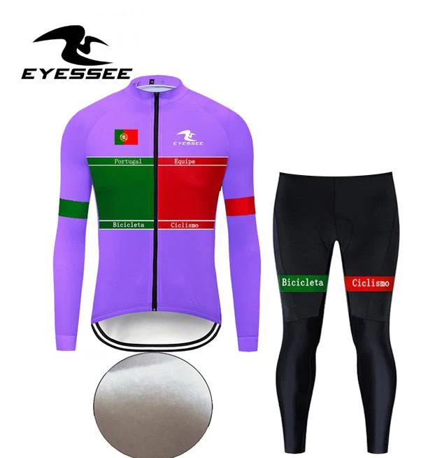 Long suit Зимняя теплая одежда для велоспорта с длинным рукавом, флисовая одежда для велоспорта, одежда EYESSEE, новая версия, флисовая одежда для велоспорта, комплект из Джерси - Цвет: Long suit