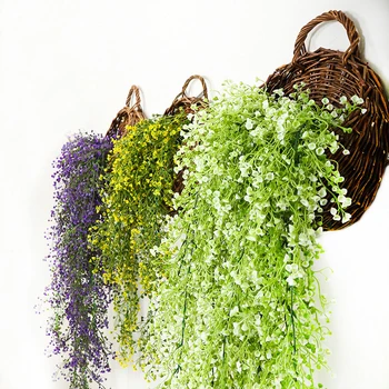 

120cm Simulation Admiralty Willow Artificial Fake Silk Flower Vine Hanging Garland Plant Wall Decoration Home Wedding Decor Cozy