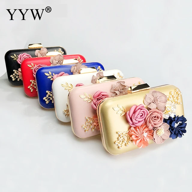 KUANG! Acrylic Flower Clutch Evening Bag