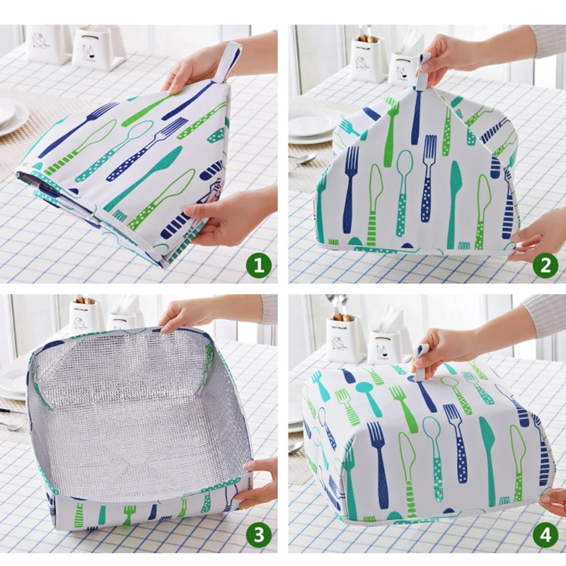 Food Cover Dining Table Food Cover Dust Keeping Warm Cooking Tools Anti Fly Mosquito Hygiene Lid Folding Insulated Kitchen Accessories