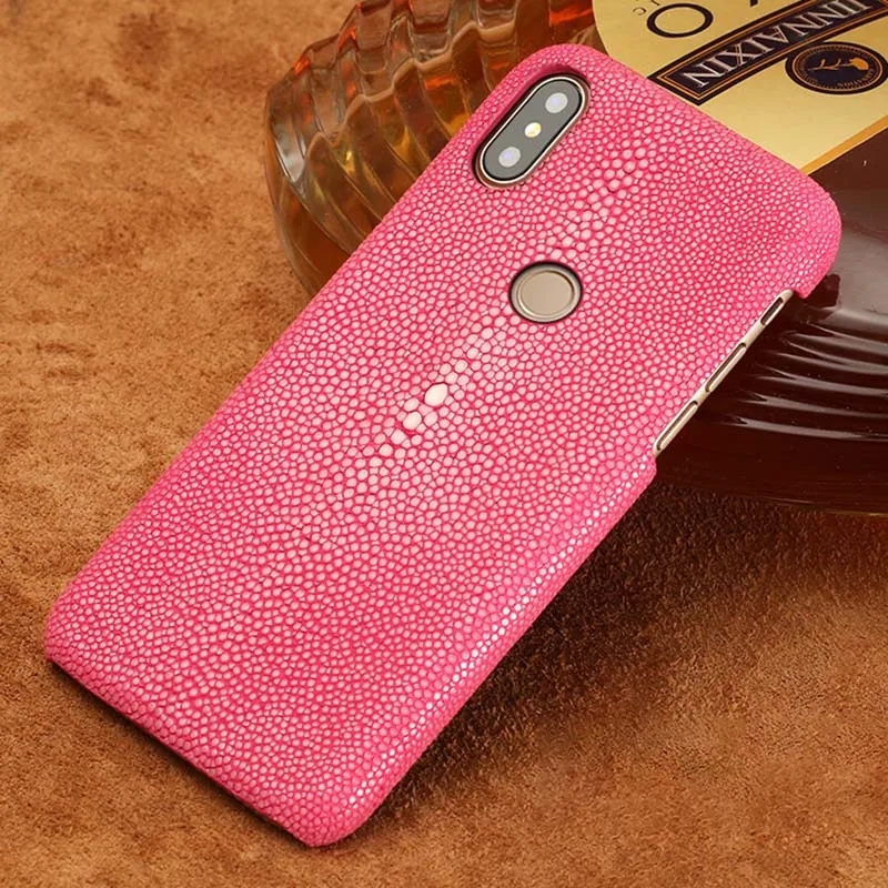 Rose red Phone Case For Xiaomi Mi 8 9se 9T A1 A2 A3 lite Max 2 Mix 2s 3 poco F1 Natural Pearl Fish skin For Redmi Note 4 4X 4A 5 6 7 Pro - Цвет: Rose red