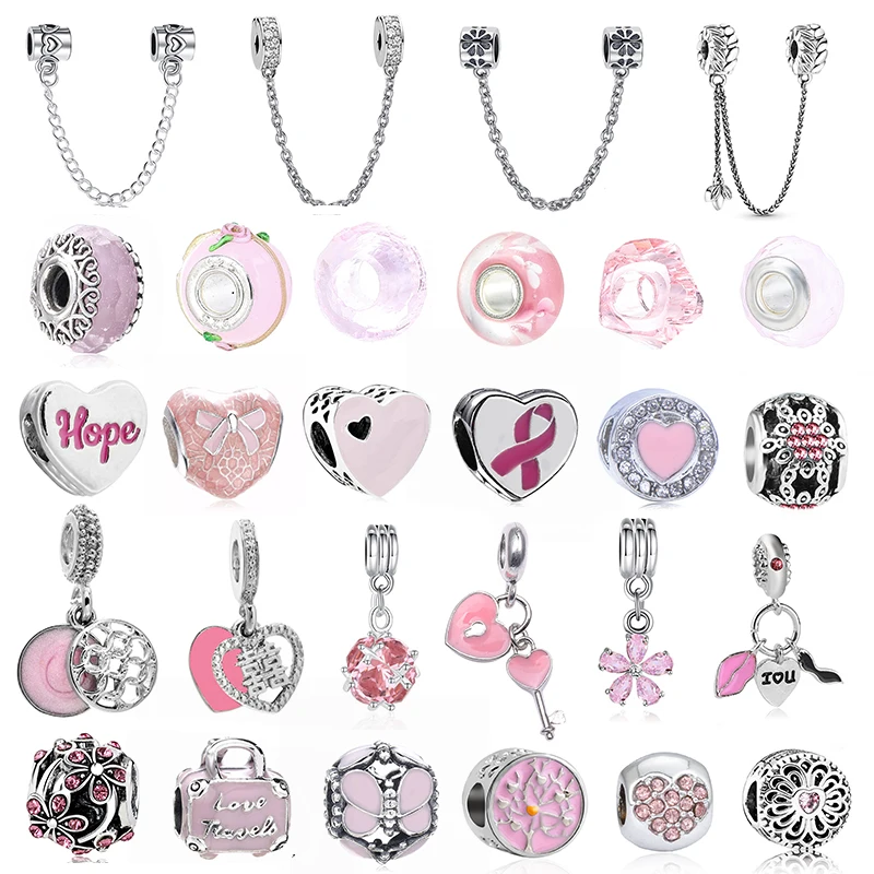 2 шт./лот розовые бусины из муранского стекла подвески оригинальные браслеты