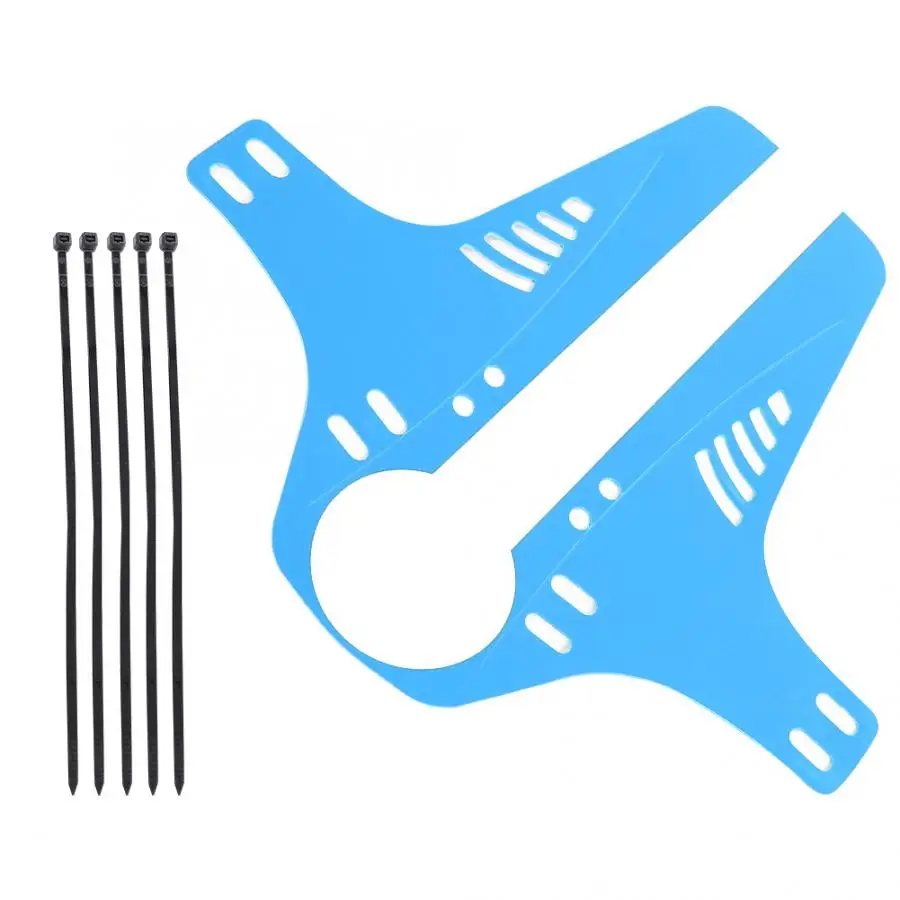 Durable Bicycle Mudguard Front Rear Mudguard Cycling Road MTB Mountain Bike Bicycle Guard Fender Strap Bike Fenders Accessories - Цвет: Небесно-голубой