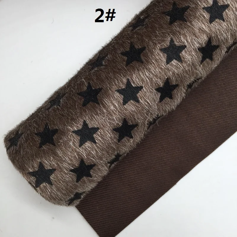 1PC 21X29CM Stars Printed on Faux Fur For Making Bows LEOsyntheticoDIY T352 - Цвет: 2