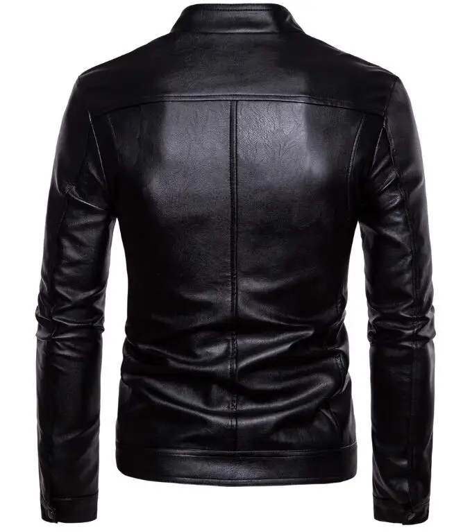 M-5XL, хит, Весенняя Мужская Новая модная куртка, персонализированная мотоциклетная куртка из искусственной кожи с воротником-стойкой