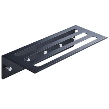 

Space Aluminum Towel Rack Free Punch Black Towel Rack Towel Bar for Bathroom Wholesale Bathroom Shelf