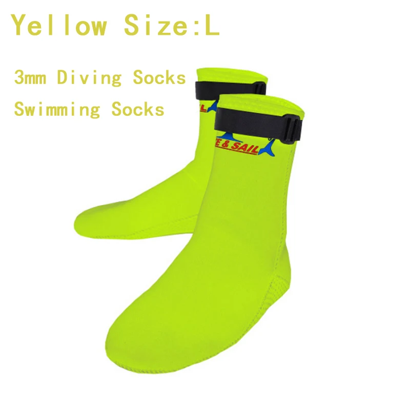 Yellow L Погружные нескользящие носки для дайвинга, плавательные носки для сноркелинга, пояс, 3 мм, уплотненный Тип - Цвет: Yellow L