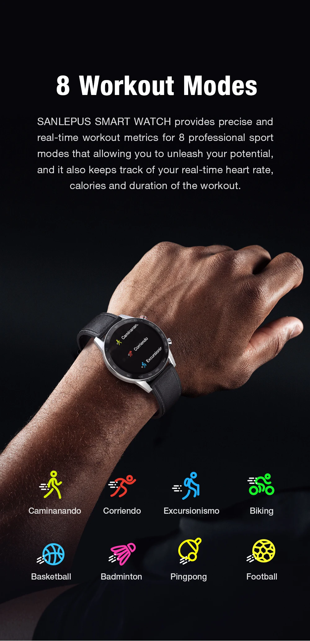 2021 sanlepus ecg relógio inteligente bluetooth chamada