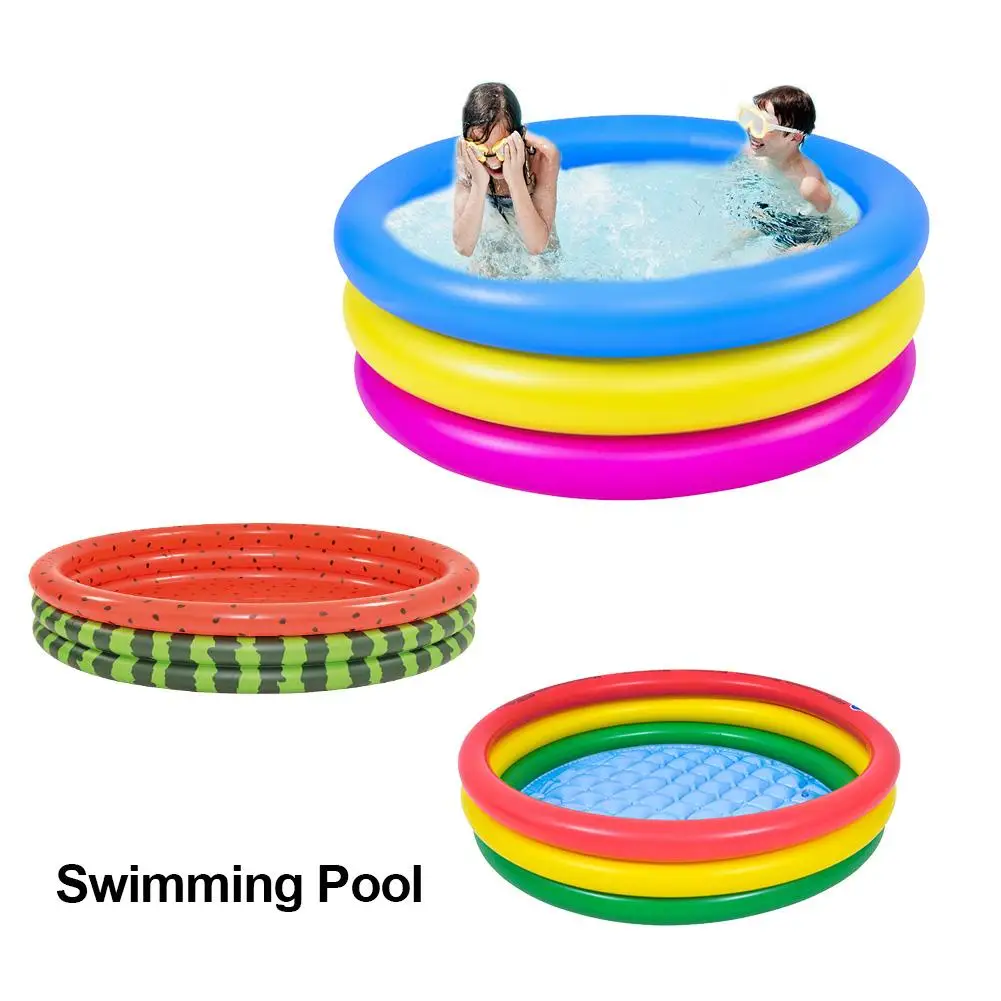 

Inflatable Swimming Pool Kid Blow Up Pool Thickened 3-Ring Inflatable Pool for Boys Girls Outdoors Have Fun