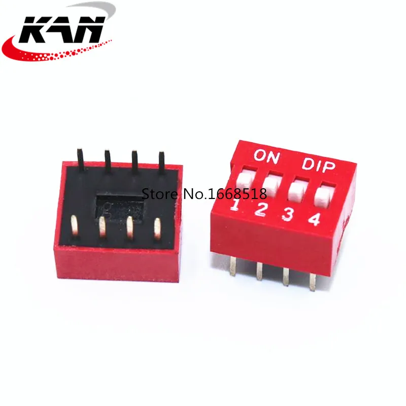 10PCS Slide Type Switch 1 2 3 4 5 6 7 8 9 10 12 Bit 2.54mm Position Way DIP Red Pitch Toggle Switch Red Snap Switch hjxrhal light switch wifi Wall Switches