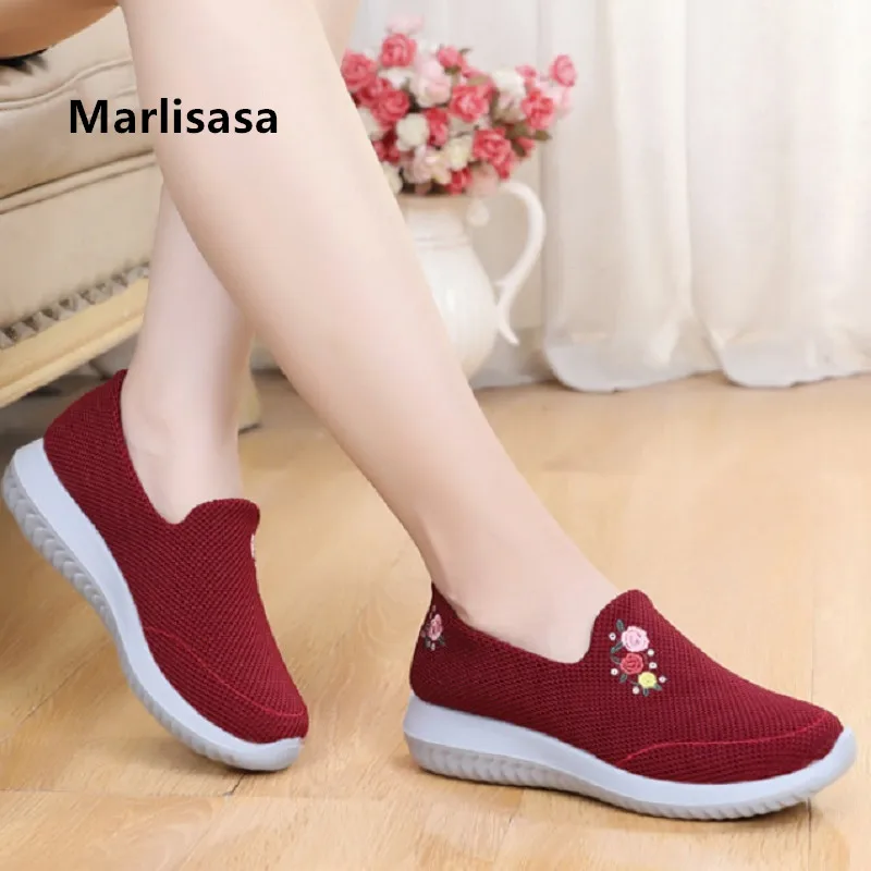 

Marlisasa Chaussures Plates Femmes Women Fashion Wine Red Anti Skid Spring Slip on Loafers Ladies Casual Black Comfy Shoes F5700