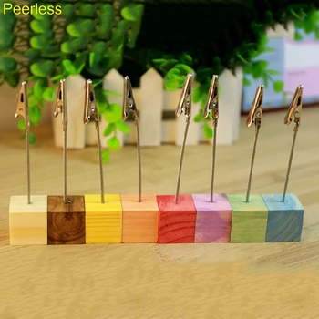 

Peerless 1 Pcs cube stand alligator wire card note picture memo photo clip holders,table wedding favor place