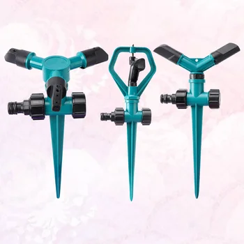 

1 Set of 3Pcs Floor Inserted Lawn Sprinkler Garden Watering Automatic Rotary Nozzle Equipment Gardening Irrigation Tool