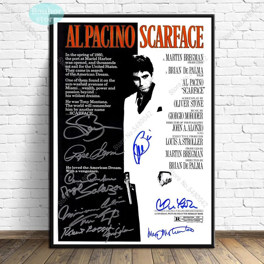 Постер с надписью фильм Лицо со шрамом AL PACINO декоративные настенные картины