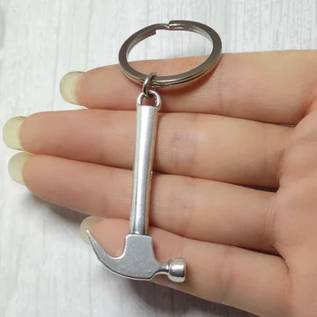 

1 Piece metal Keychain Tool keyring alloy Hammer Charm Key chain ring for man gift