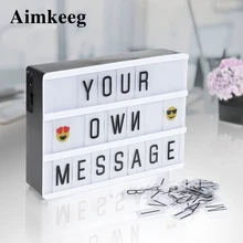 Aimkeeg, A4, A6, размер, светодиодный, комбинированный, Ночной светильник, коробка, USB, AA, батарея, сделай сам, буквы, украшение для открыток, лампа, доска для сообщений, светильник, коробка