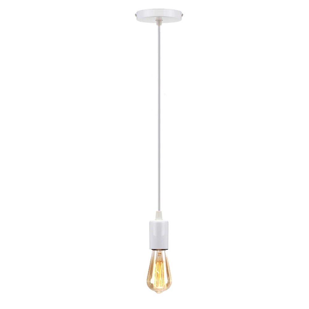 1m E27 Lamp Base Socket Ceiling Pendant Light Lamp Holder White Bases Hanging Light Fitting Decor