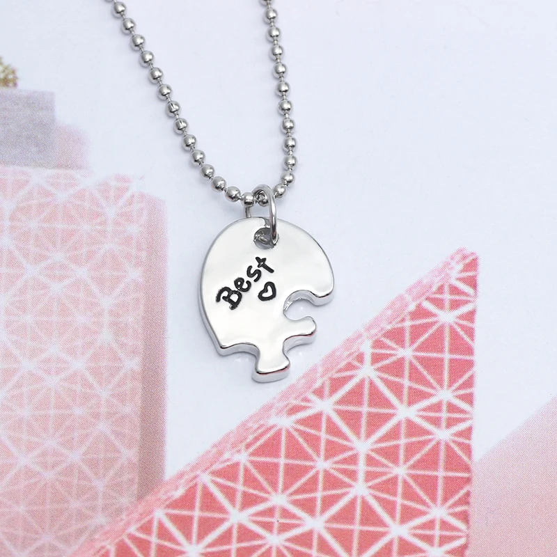 3 Pieces / Set Fashion Best Friends Forever Heart Shaped Pendant Unisex Necklace Commemorative Friendship Gift Dropshipping BFF