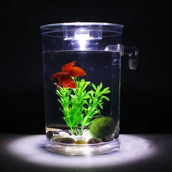 

New Desktop Self Cleaning Fish Bowls Tank 1PC LED Mini Fish Tank Aquarium Cleaning Convenient A10#30