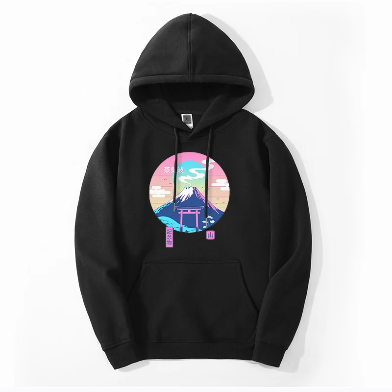 

Mount Fuji Mens Oversize Printing Sweatshirt Hoodie Fleece Fabrics Vaporwave Tracksuit Casual 4XL Hoodie Oversize
