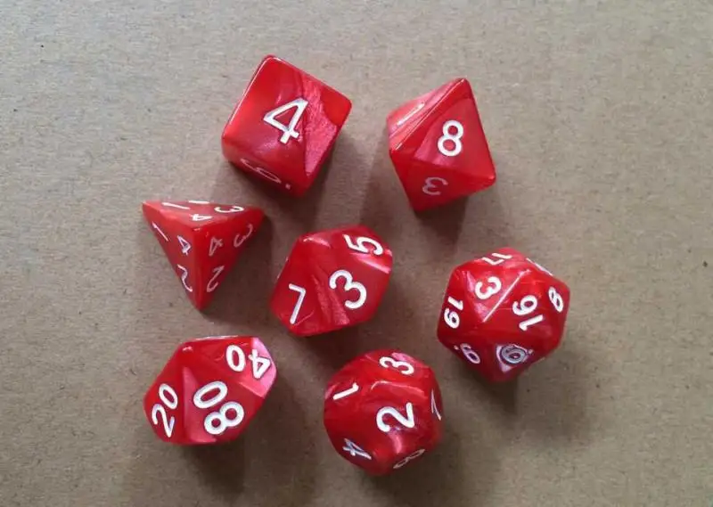 Red 7 шт./компл. 17 Цвета многогранные кости d& d4 d6 d8 d10 d% d12 d20 многогранные TRPG игры Набор Игральный костей Настольная игра развлекательные кубики SD - Цвет: Red