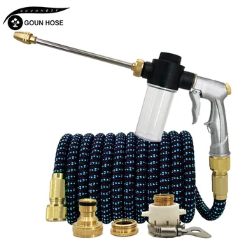 

25ft-100ft Magic Garden Hose Retractable High-Pressure Car Wash Hose flexible EU Garden Watering Hose Nozzle Cleaning Water Gun