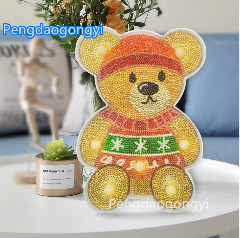 53 креативные Новые DIY ручные Точечные сверла Медведь Форма лампа алмазная живопись ночник, точечная игрушка-сверло - Цвет: 4