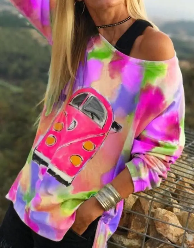 Фуксия Весна зима женские Boho футболки топы плюс размеры Блузки Большие цвета Befree Повседневная рубашка свободного кроя винтажные Длинные рукава - Цвет: Фуксия