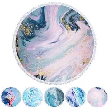 

Beach Towel Microfiber Soft Round Blanket Tablecloth Yoga Mat Beach Carpet Tapestry Blanket for Home Decor Picnic Photo Prop