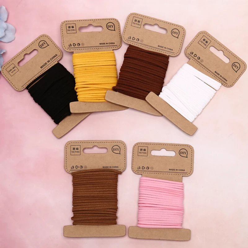 New 2mmX5M/Lot Suede Leather Cord String Rope Thread DIY Jewelry Making Findings Decorative Multi Color Velvet Leather Cord