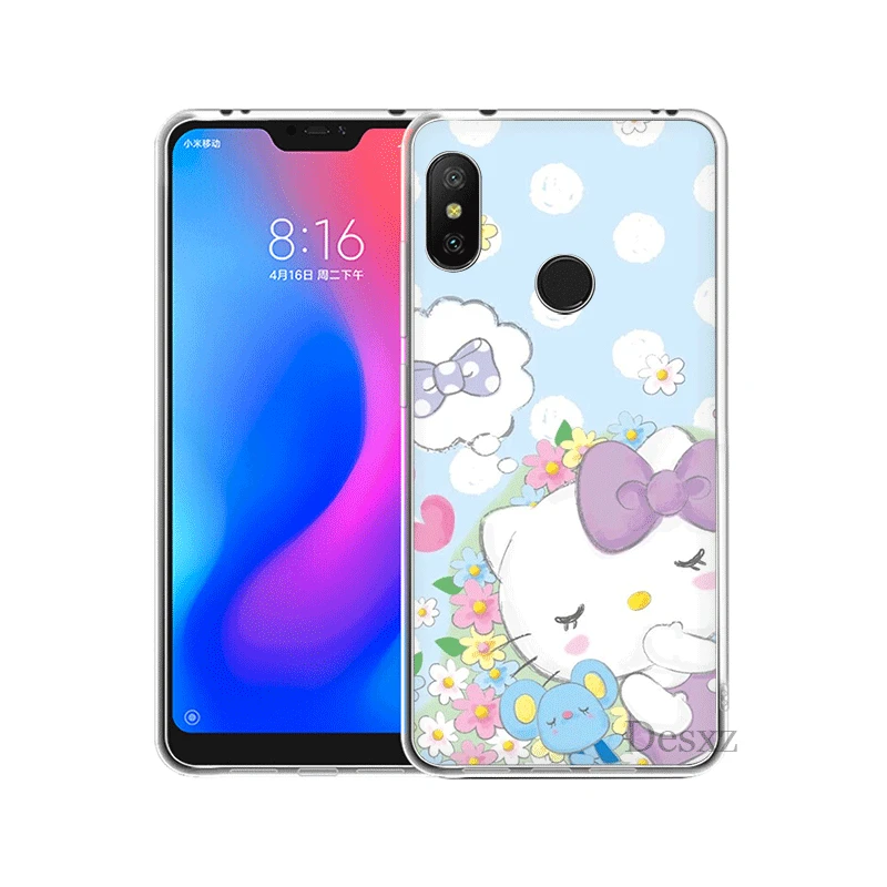 Мобильный чехол для телефона для Xiaomi Redmi Note 4 4X3, 5, 6, 7 Pro 5A твердый переплет озорной рисунок «Hello Kitty»