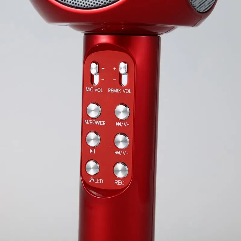 WS1816 беспроводной Bluetooth KTV караоке микрофон динамик USB светодиодный светильник